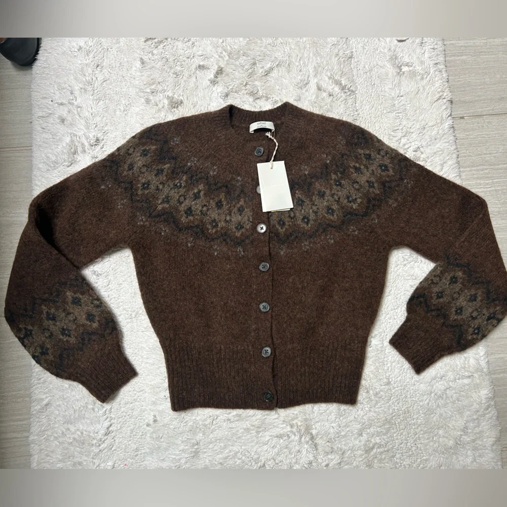 NWT Aritzia Wilfred Chorus fair isle cardigan - Picture 6 of 10